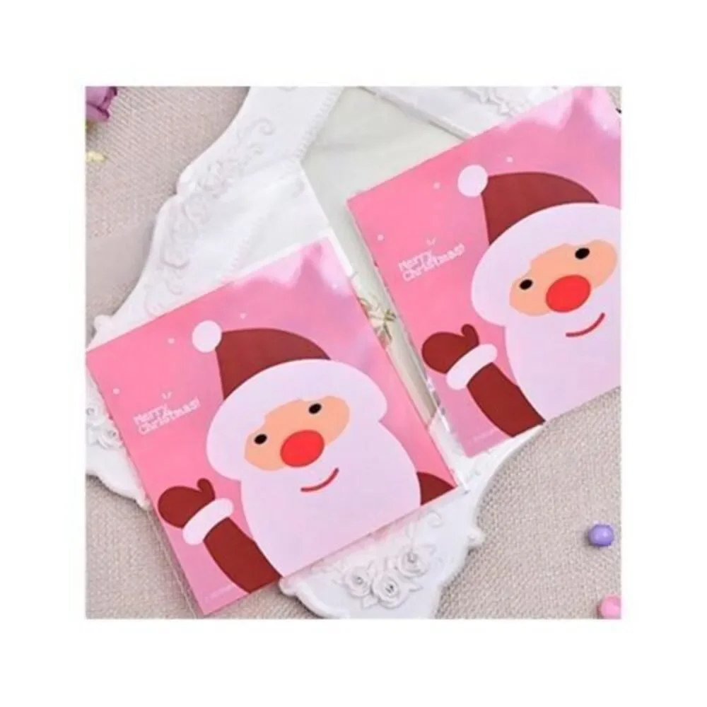 100 PCS Red‎ Christmas Self-Sealing Santa Gift Bag Cookie Candy Biscuit Packing